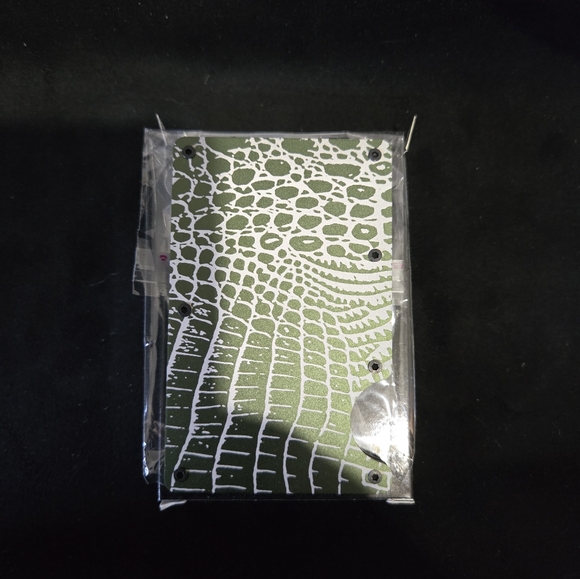 Custom Other - Metal minimalist RFID blocking wallet laser engraved Crocodile skin.